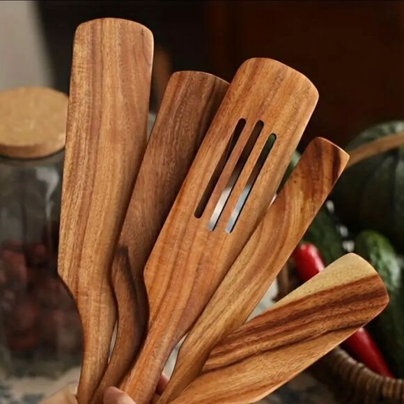 Brand new set of 5 wooden spurtles/utensils - Picture 2 of 9